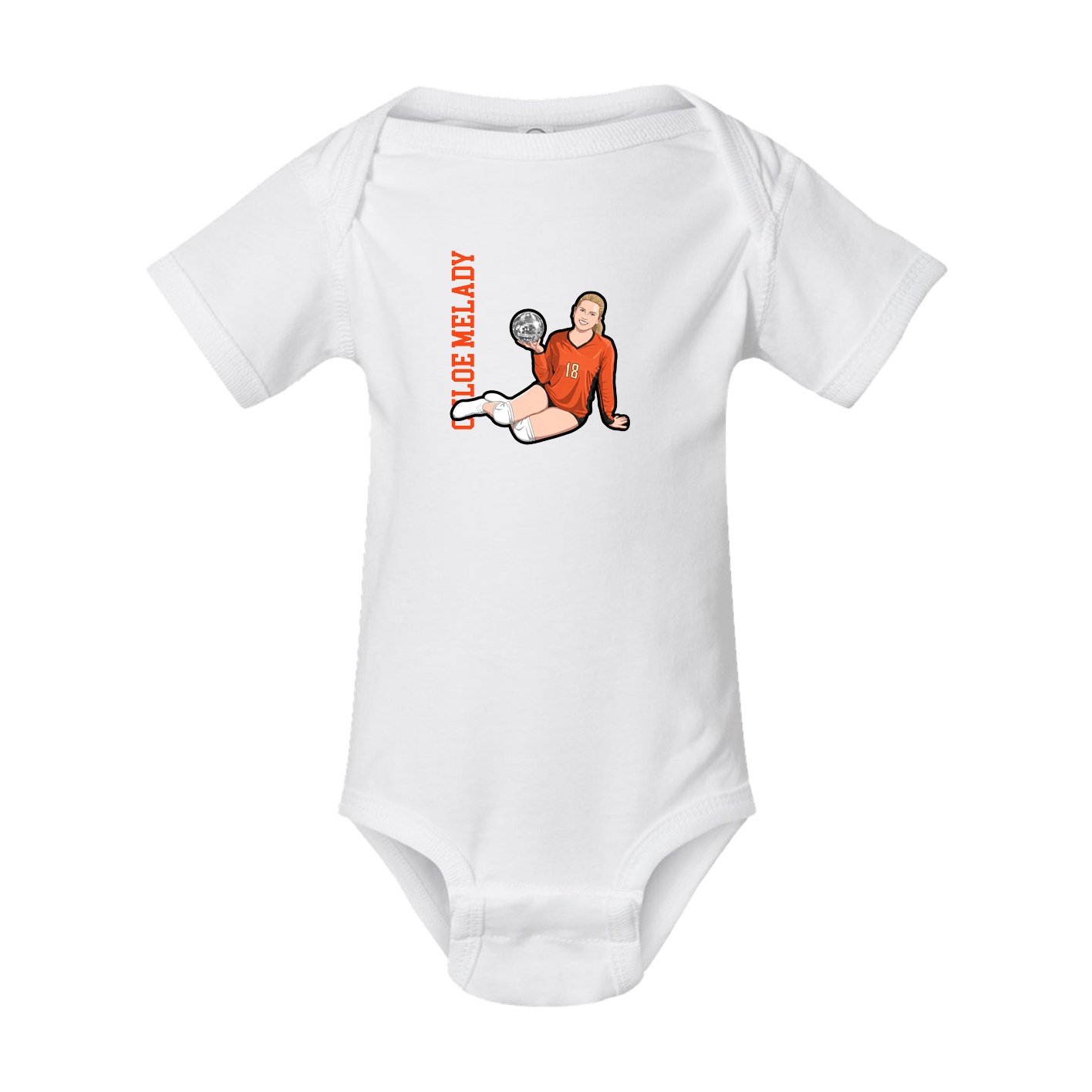 Baby Onesie — Name Vertical in White