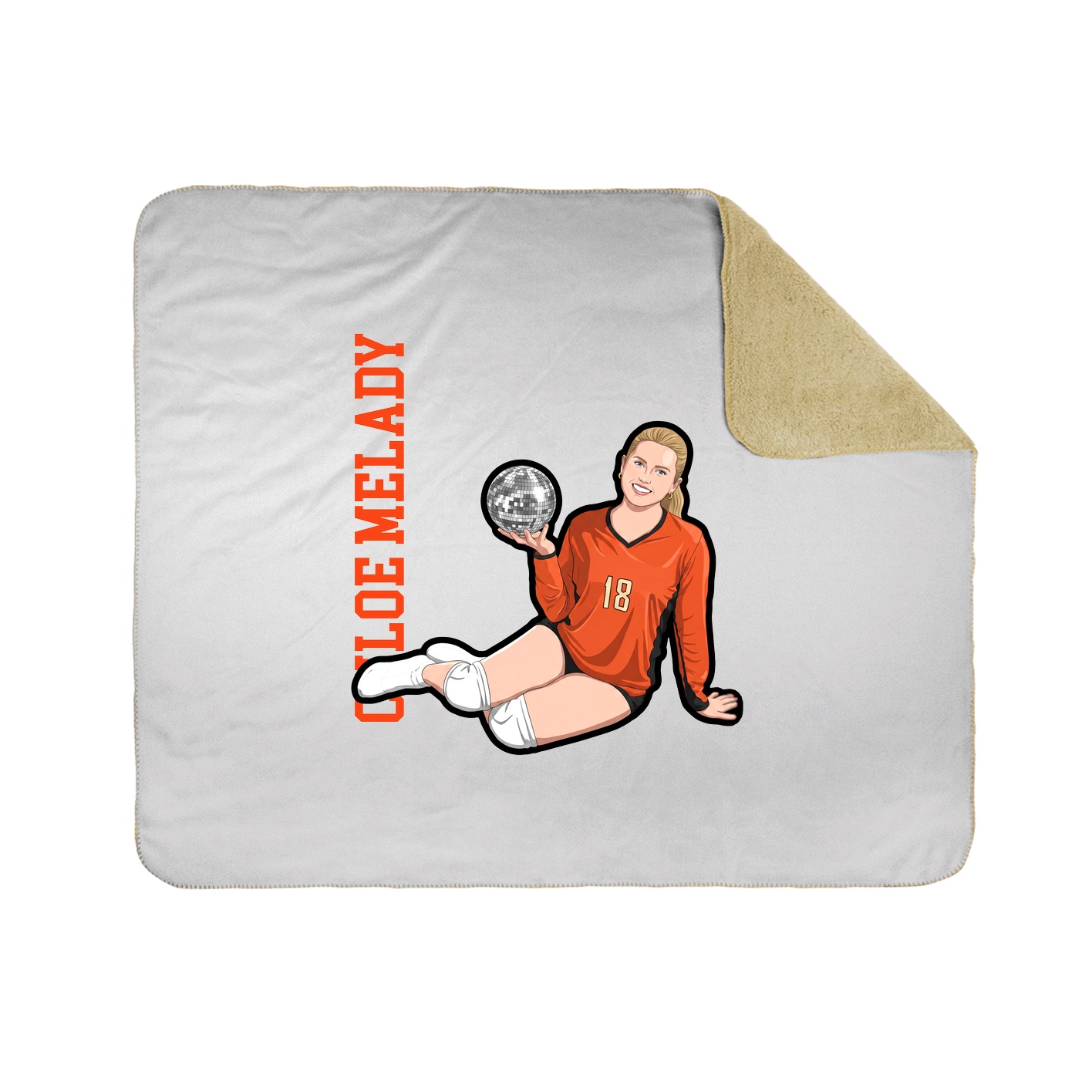 Throw Blanket — Name Vertical in White