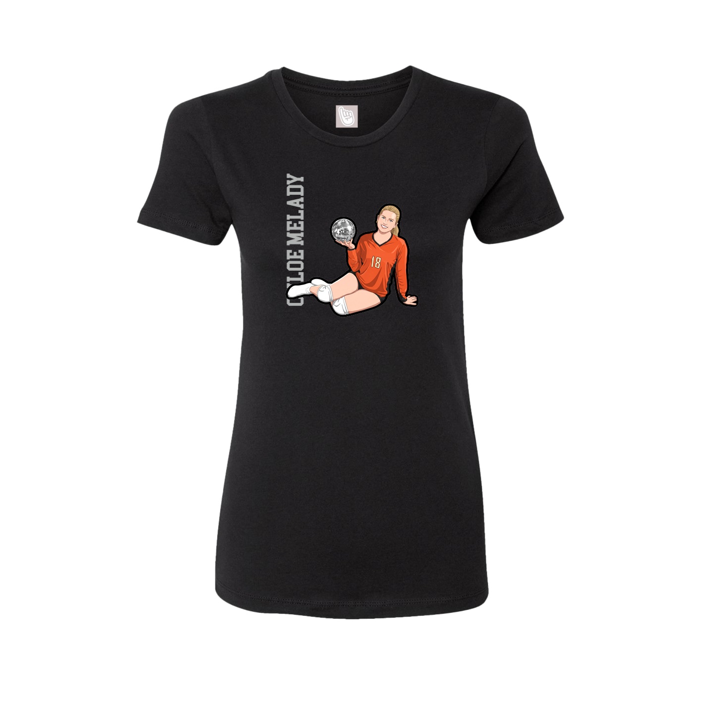 Fitted Women's Tee — Name Vertical in Black