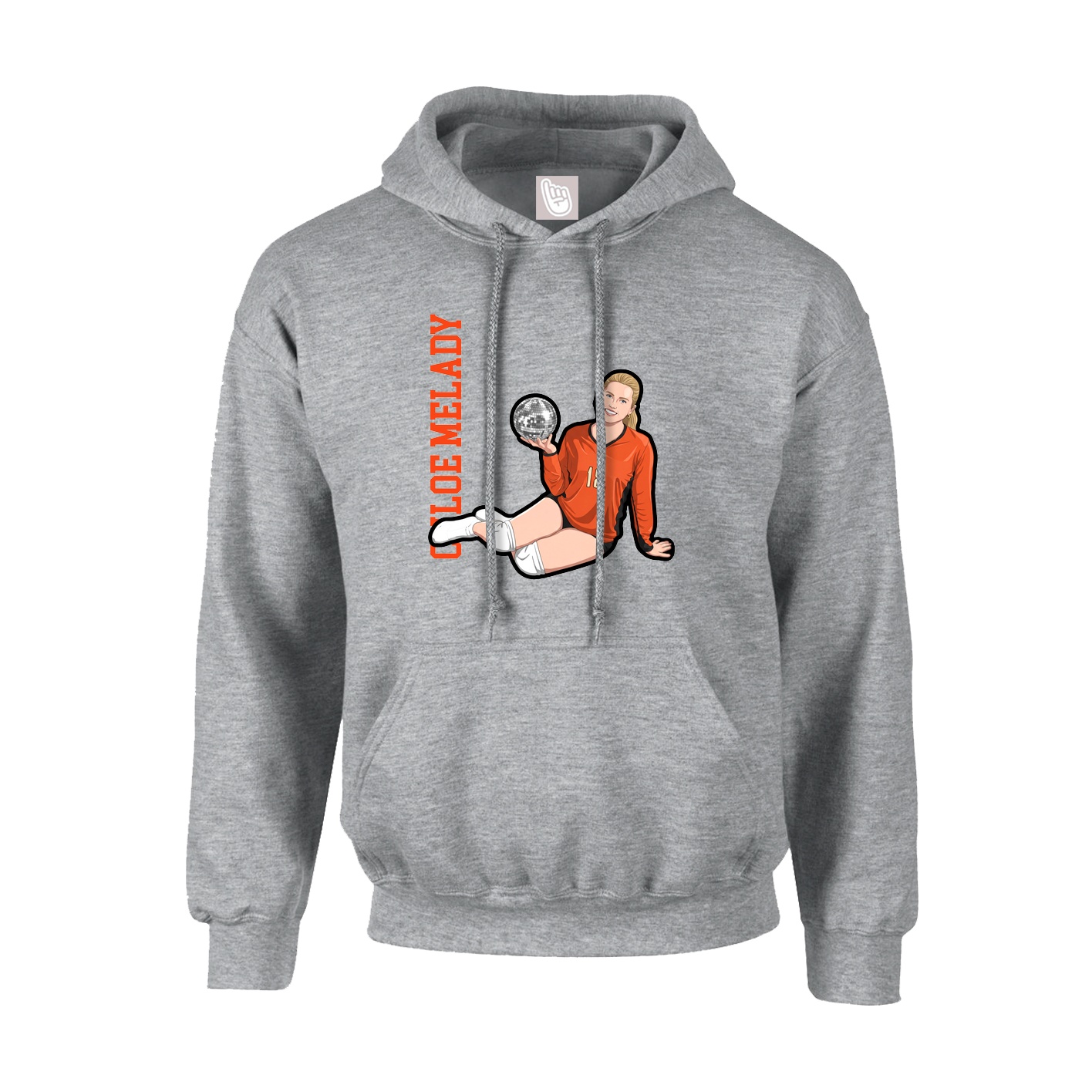 Youth Hoodie — Name Vertical in Grey