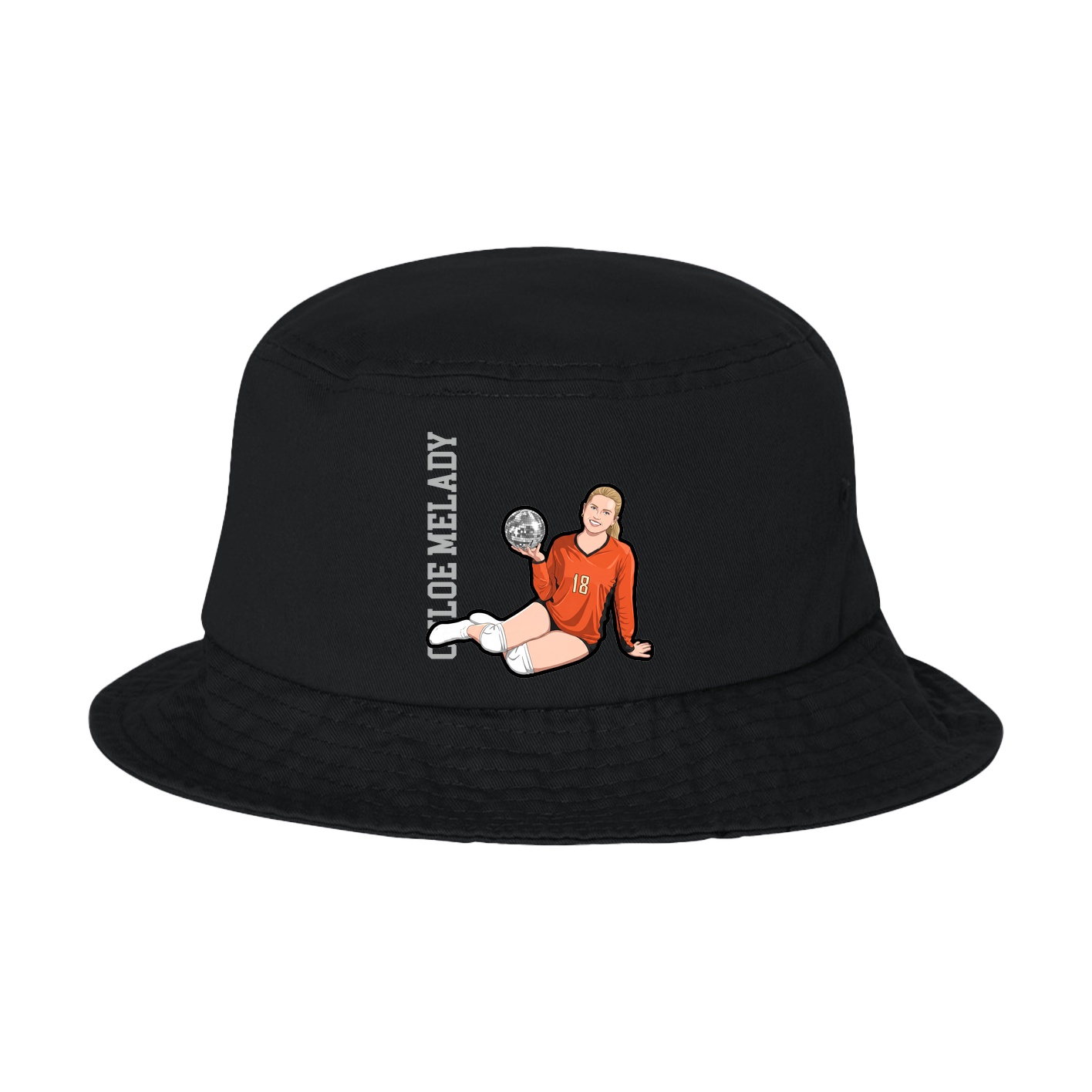 Bucket Cap — Name Vertical in Black