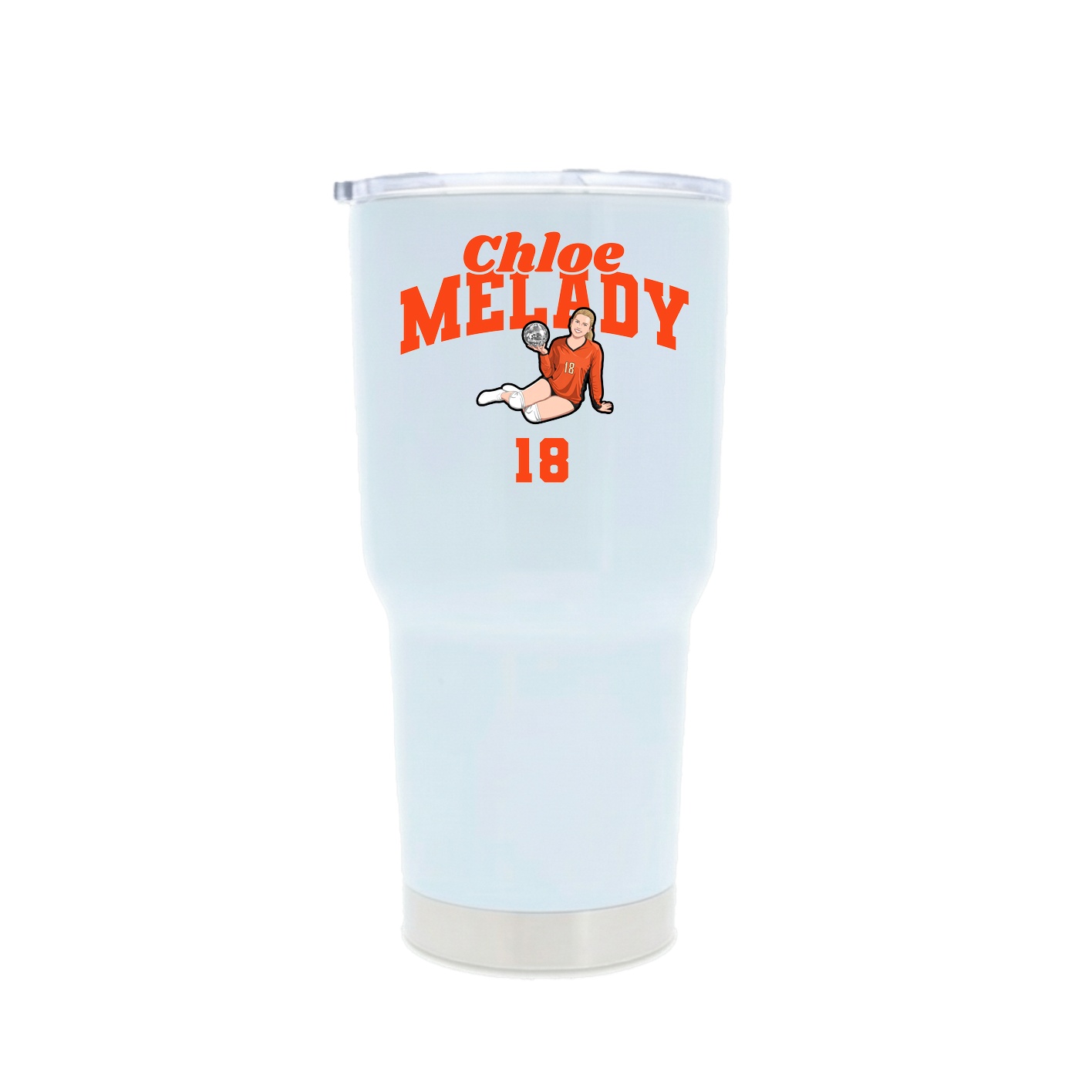 30oz Stainless Steel Tumbler — Signature Arch in White