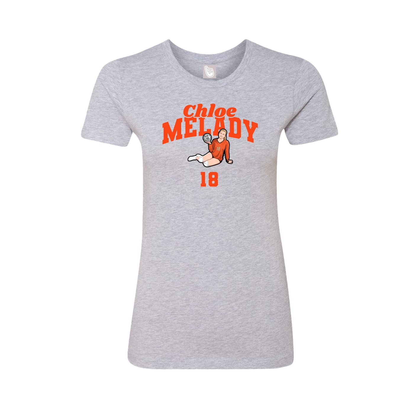 Fitted Women's Tee — Signature Arch in Grey