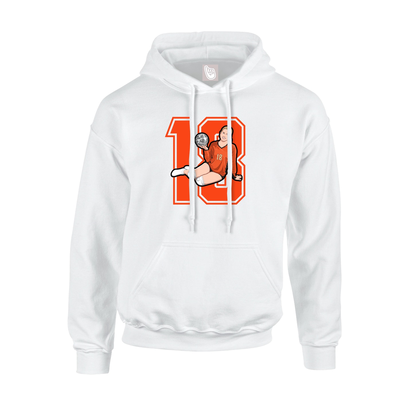 Hoodie — Number in White