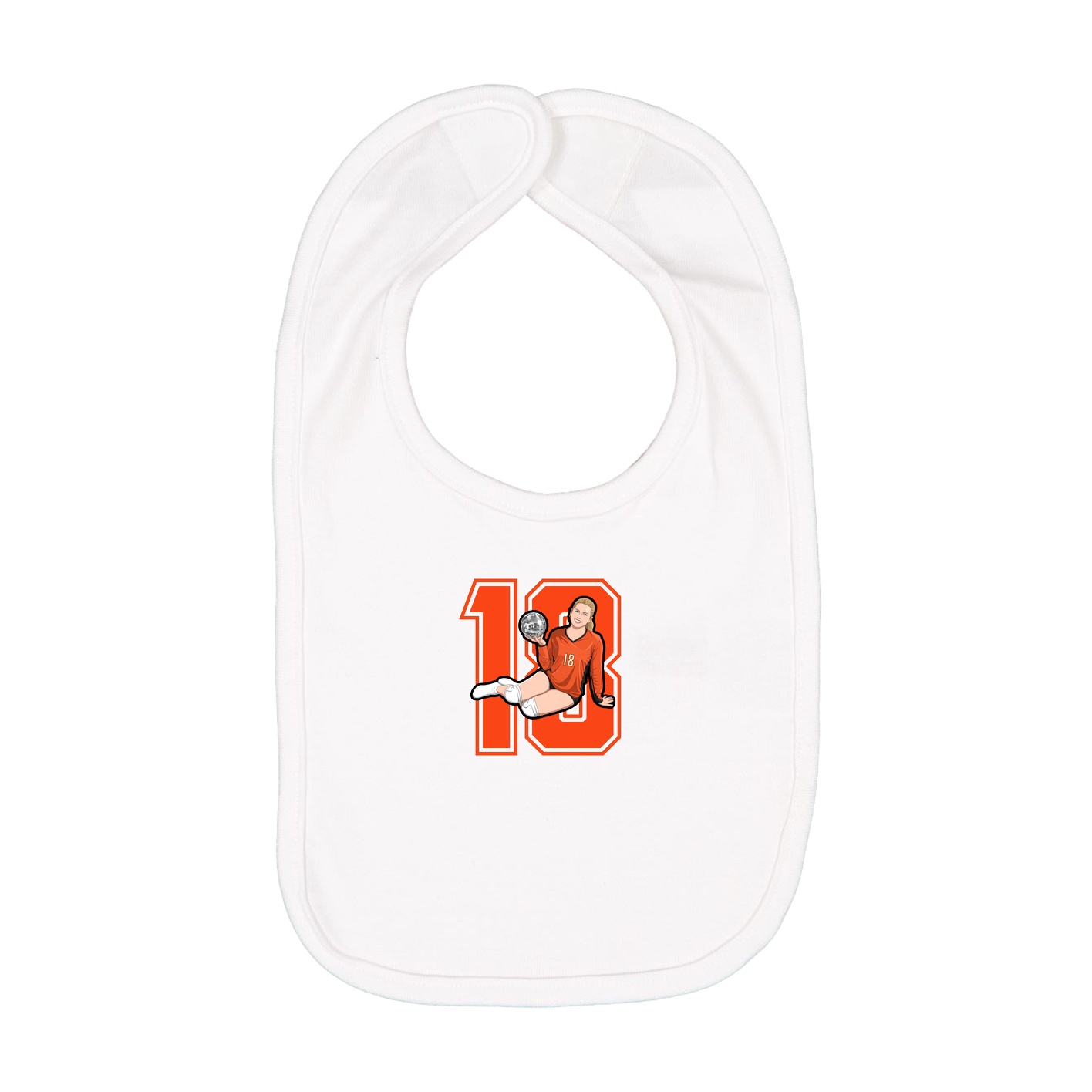 Infant Bib — Number in White
