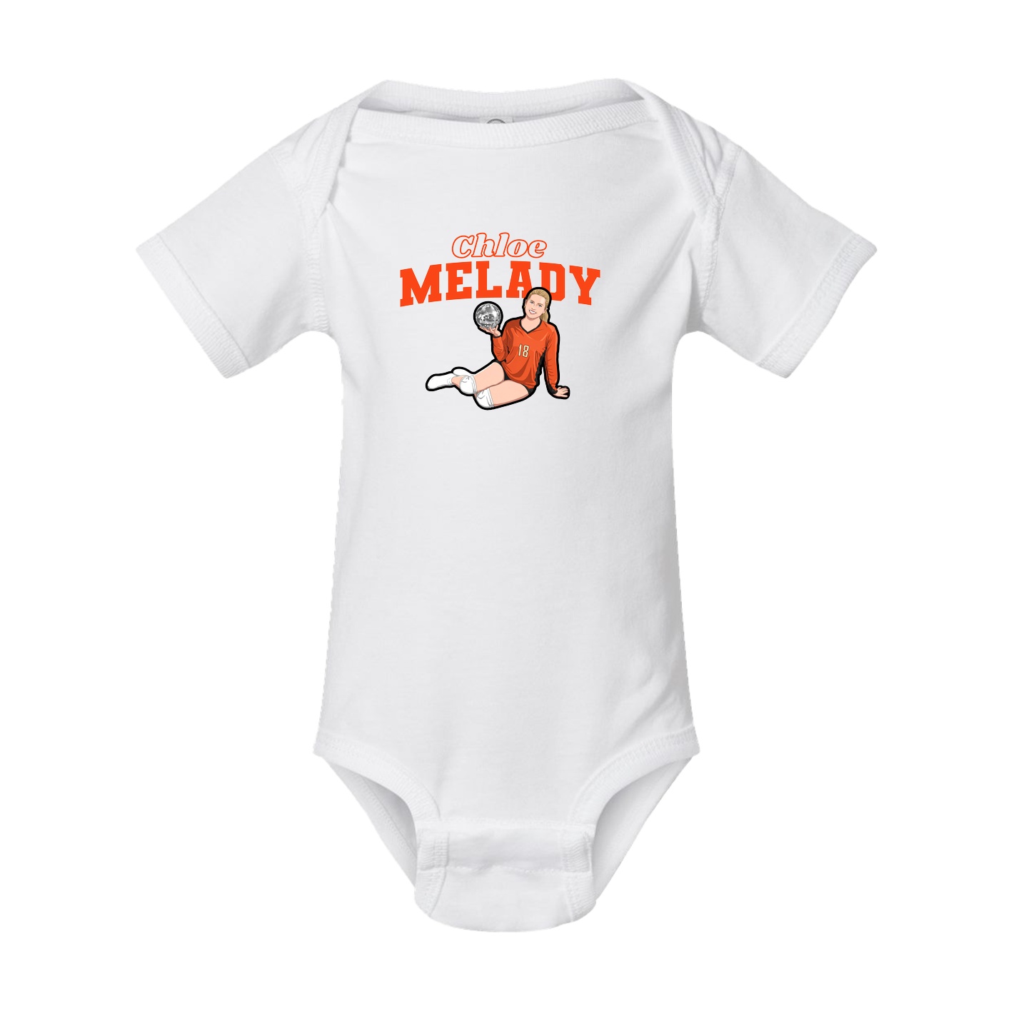 Baby Onesie — Name Arch in White