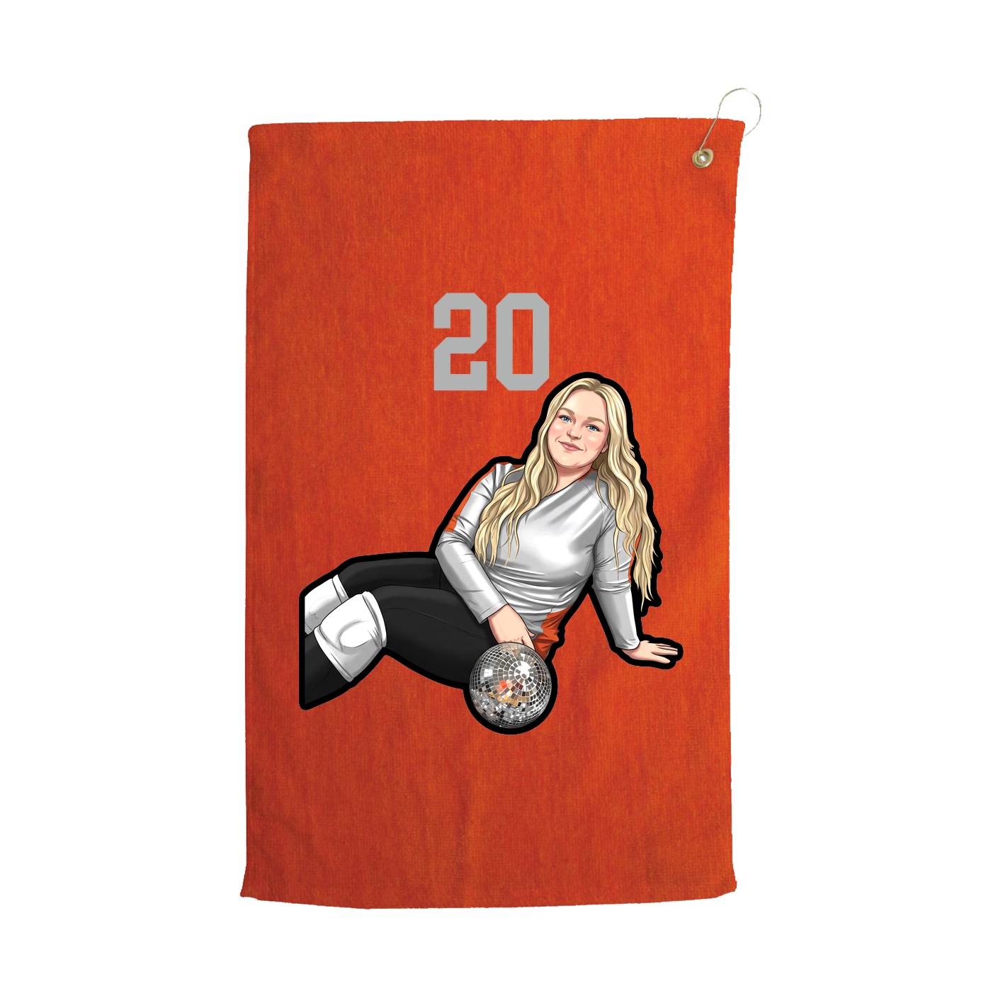 Golf Towel — Number Top in Orange