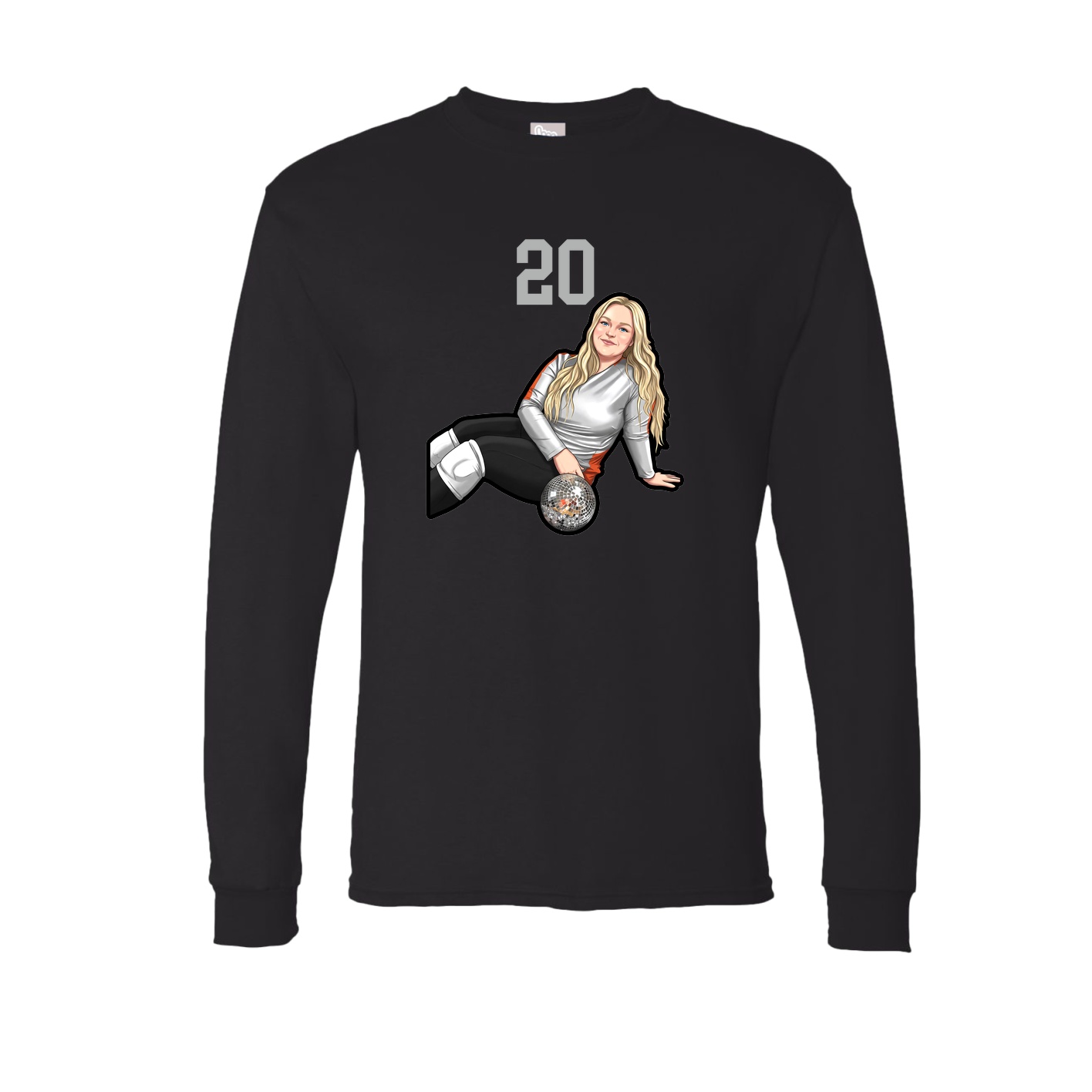 Long Sleeve Tee — Number Top in Black