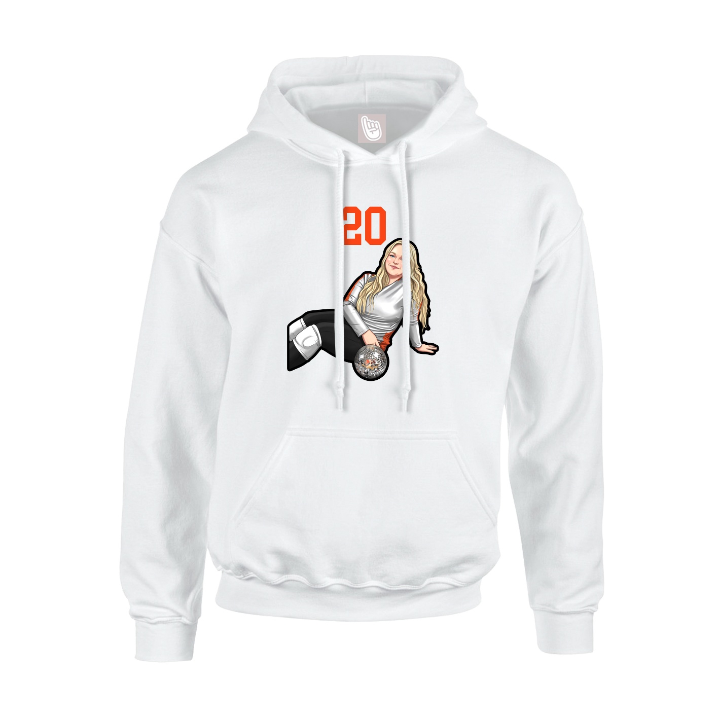 Youth Hoodie — Number Top in White