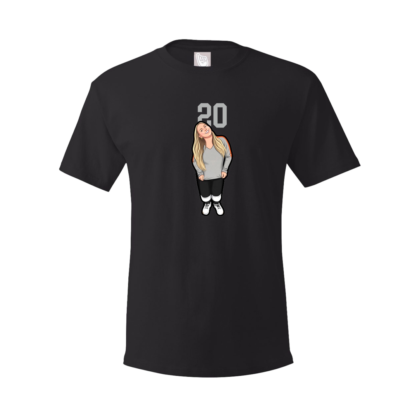 Youth Tee — Number Top in Black