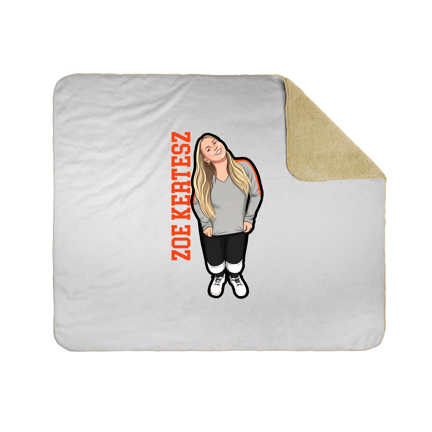 Throw Blanket — Name Vertical in White
