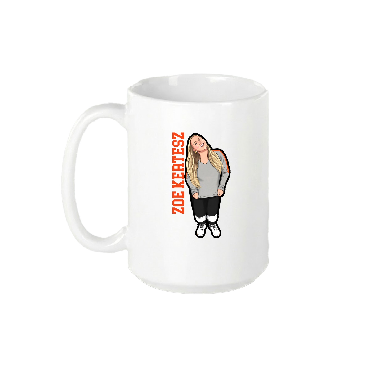 15oz Coffee Mug — Name Vertical in White