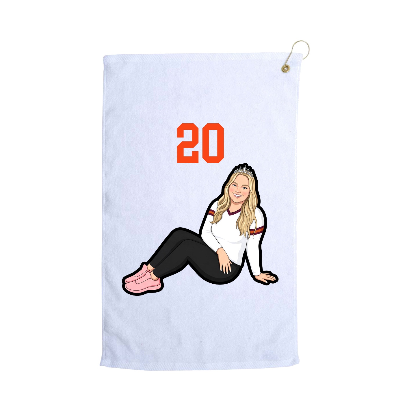 Golf Towel — Number Top in White