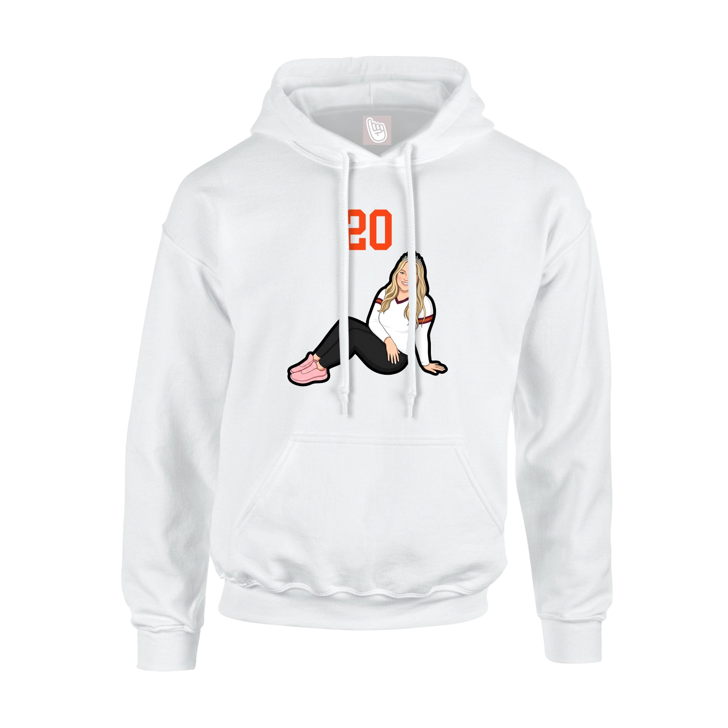 Hoodie — Number Top in White