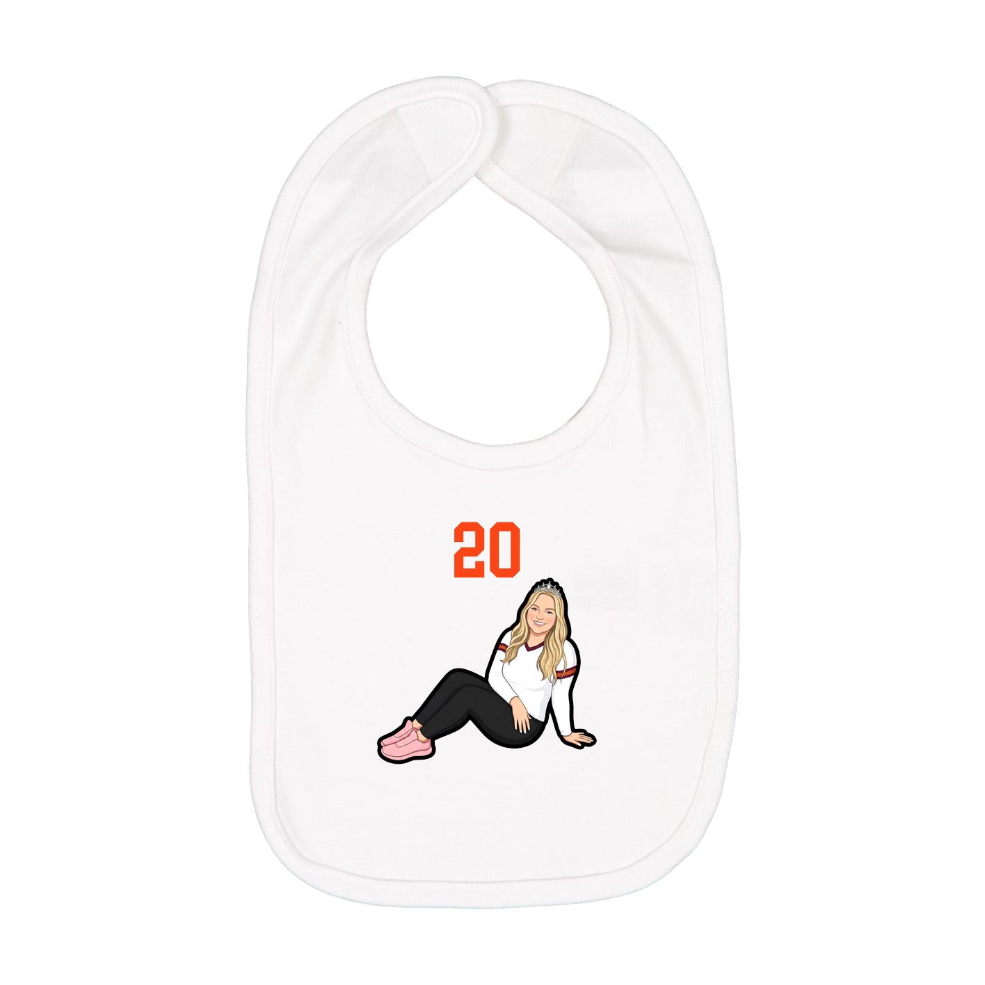 Infant Bib — Number Top in White