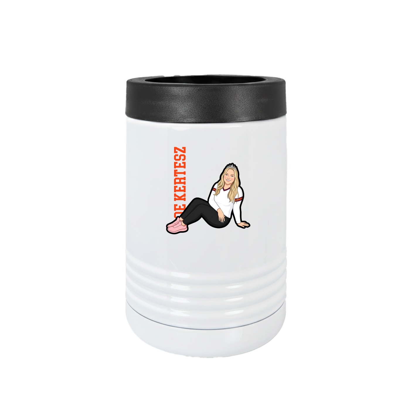Beverage Holder — Name Vertical in White