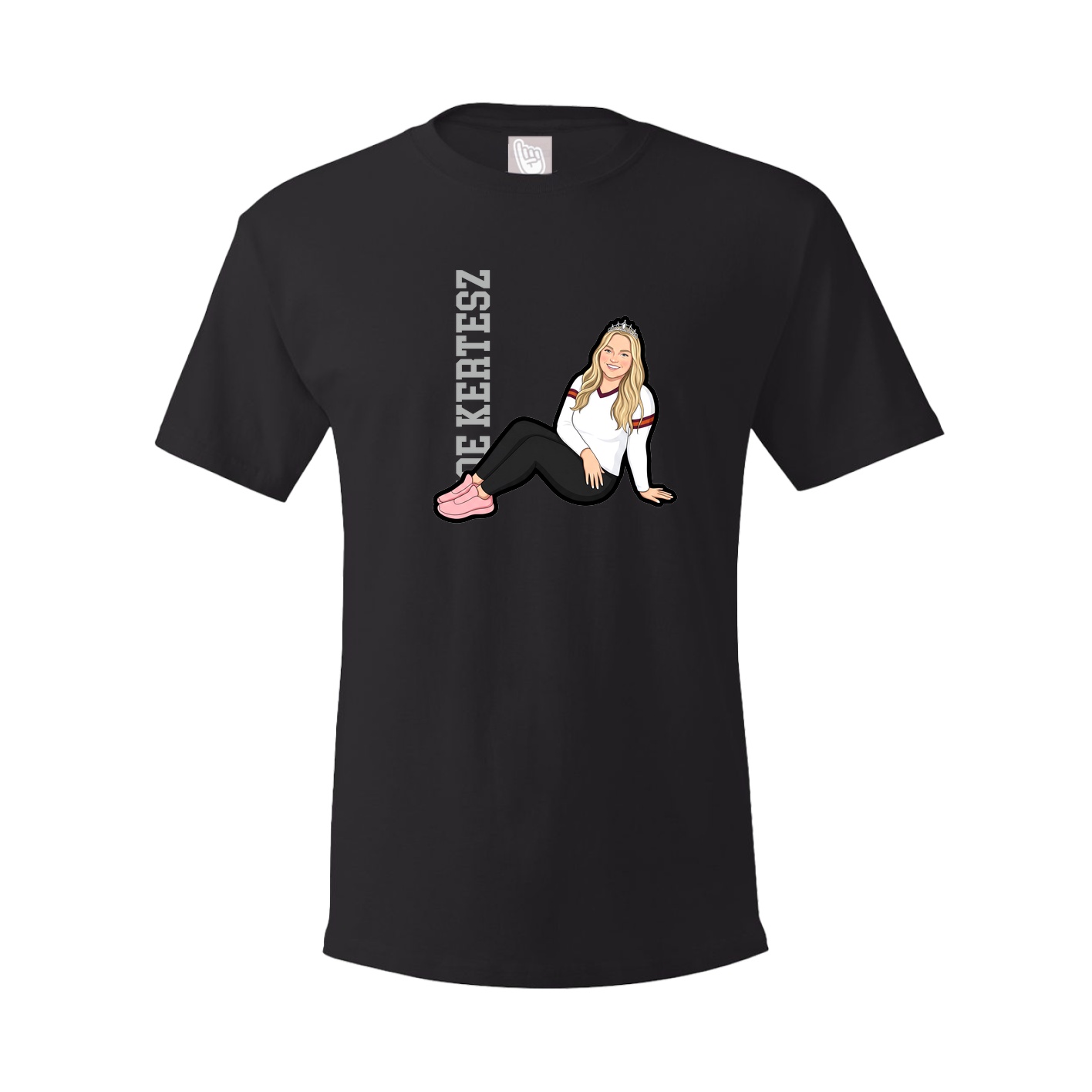 Youth Tee — Name Vertical in Black