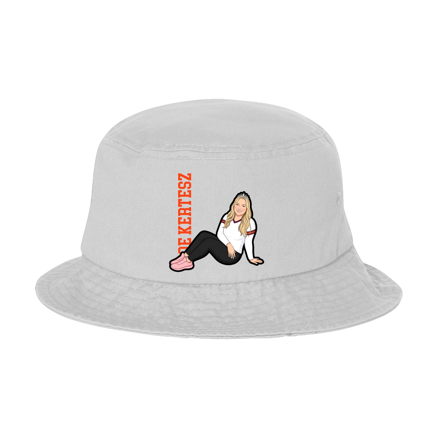 Bucket Cap — Name Vertical in White