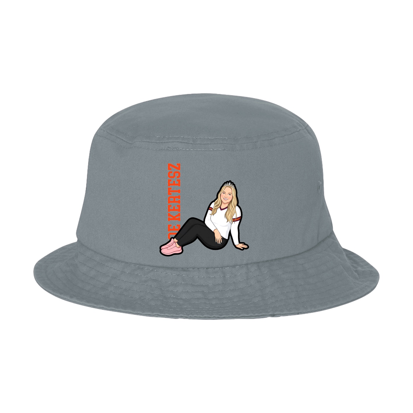 Bucket Cap — Name Vertical in Grey