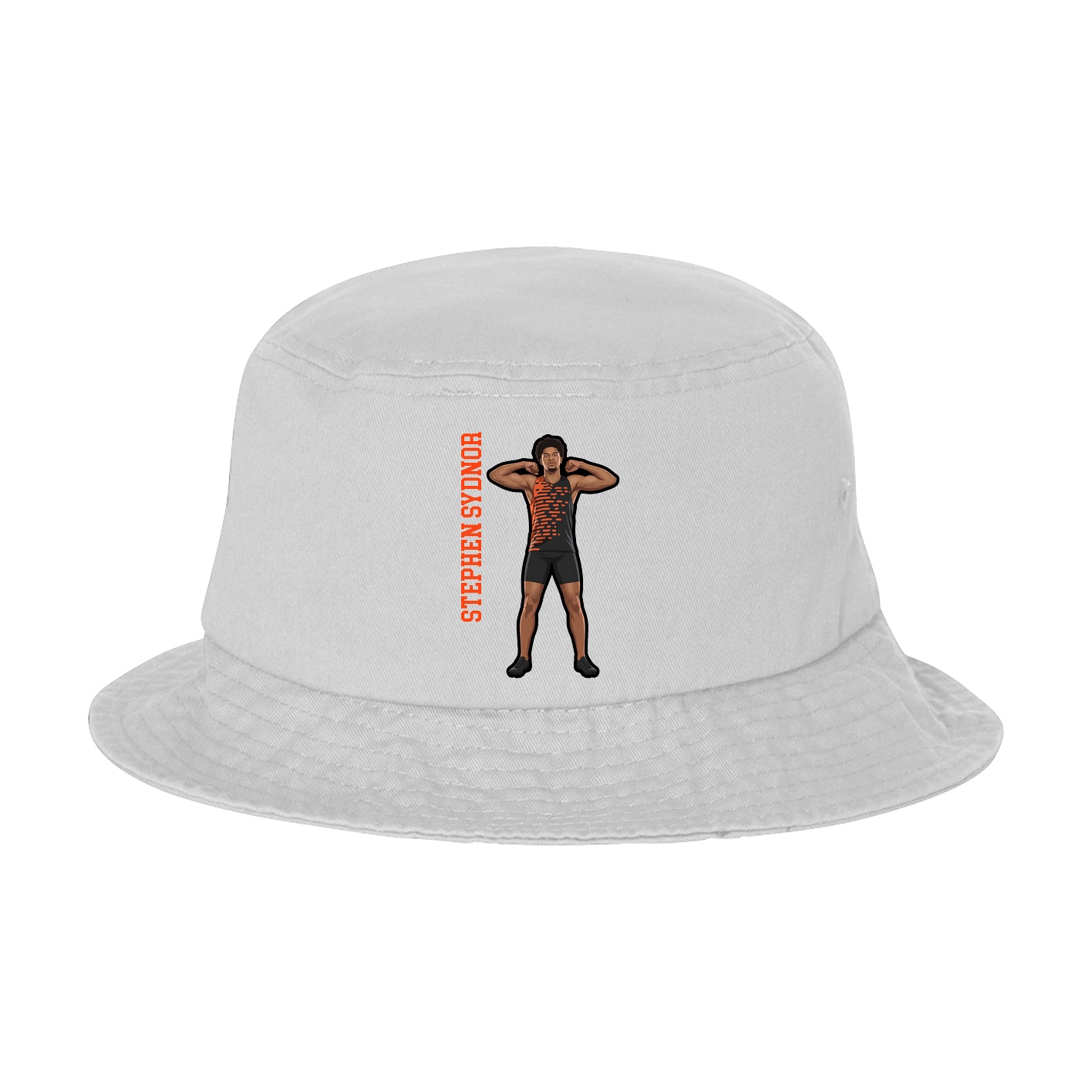 Bucket Cap — Name Vertical in White