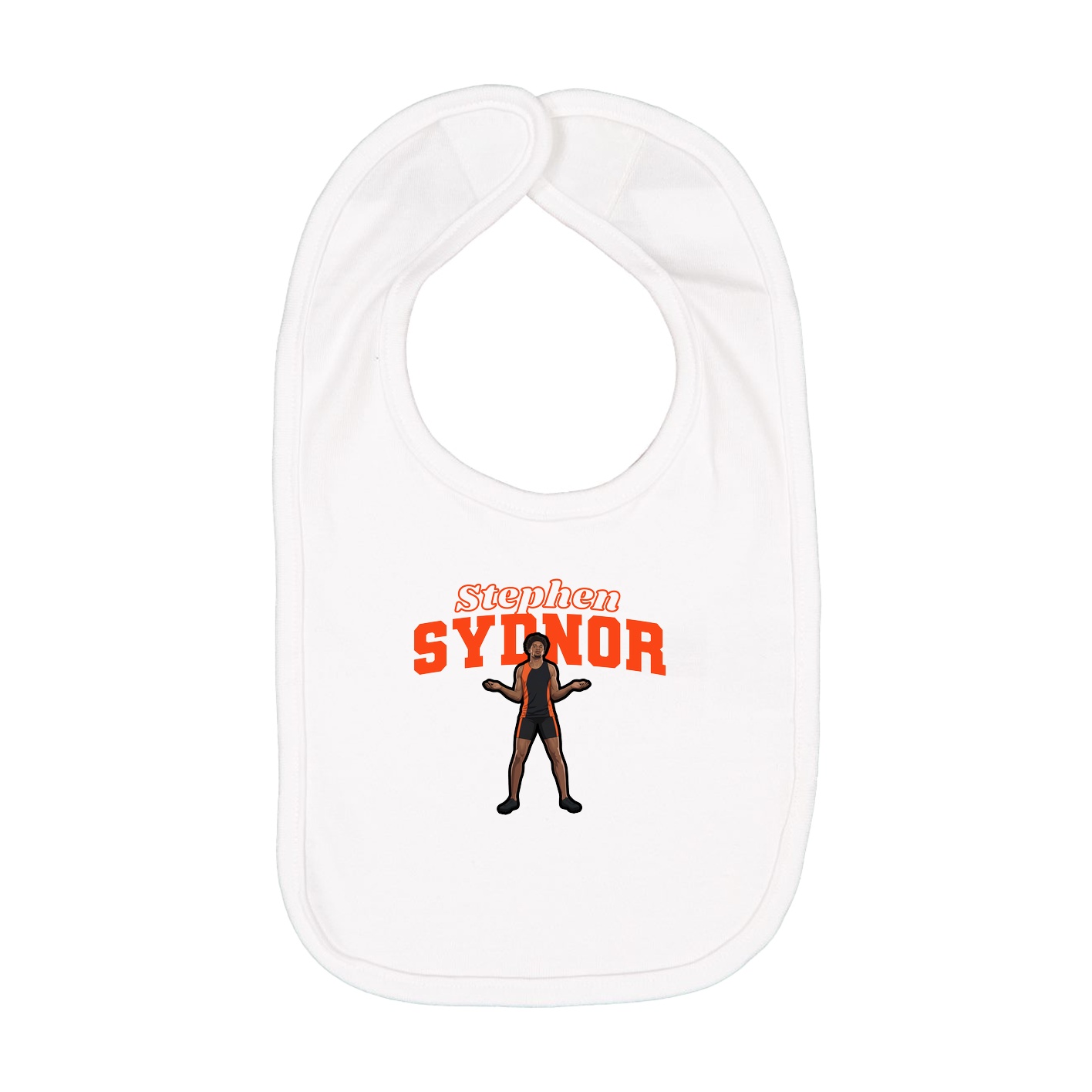 Infant Bib — Name Arch in White