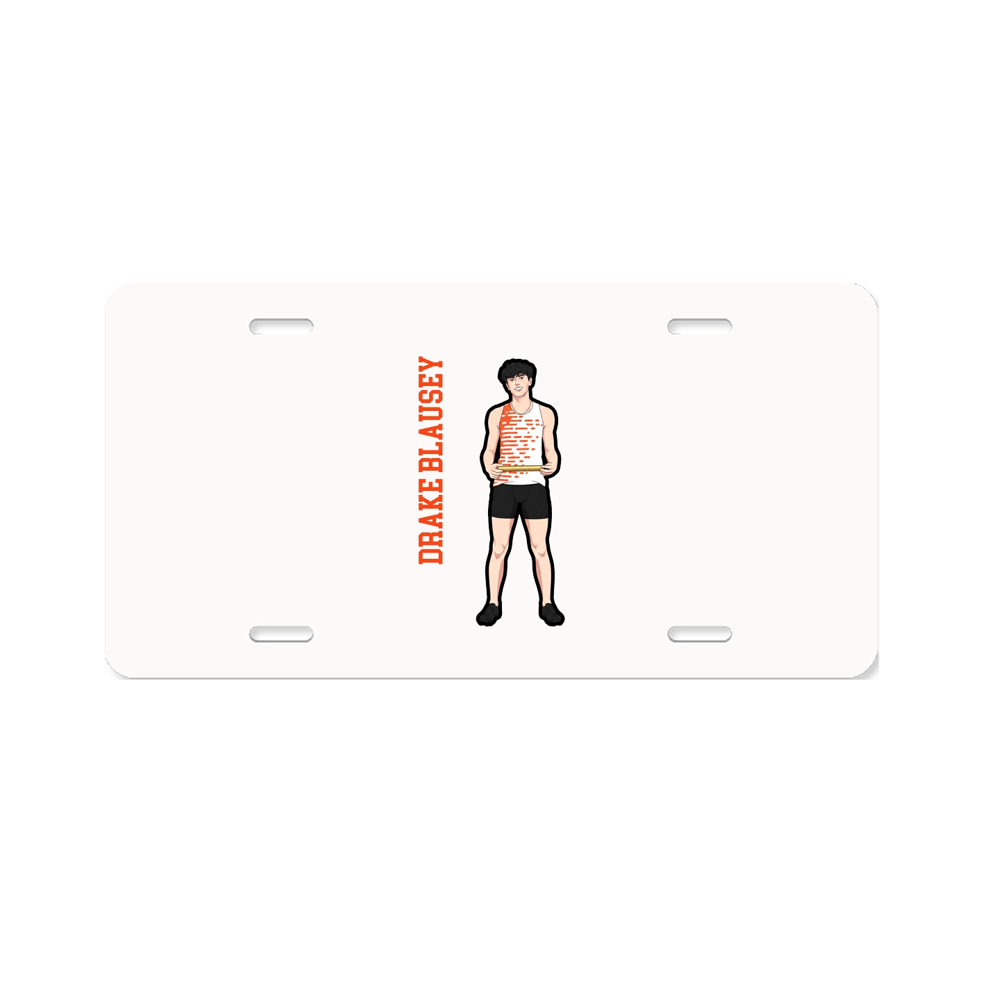 License Plate — Name Vertical in Classic