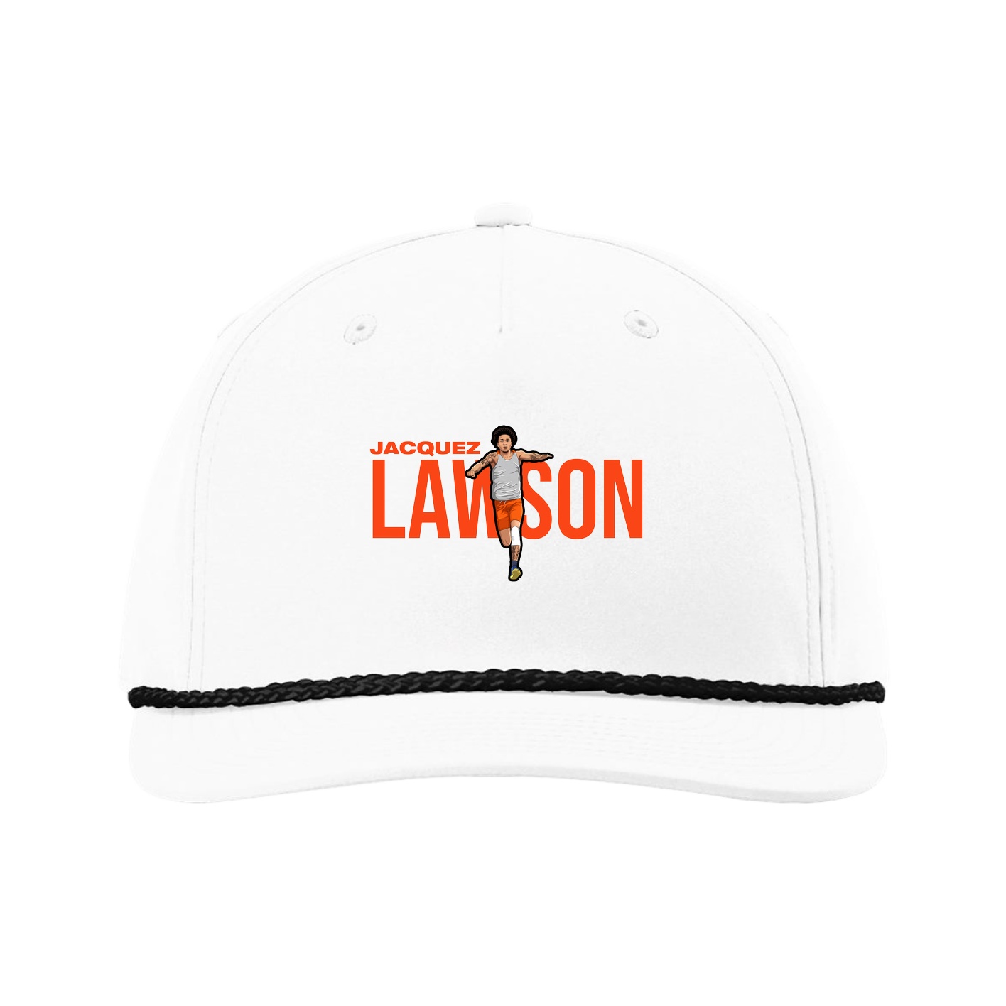 Five-Panel Classic Rope Cap — Player Name in White