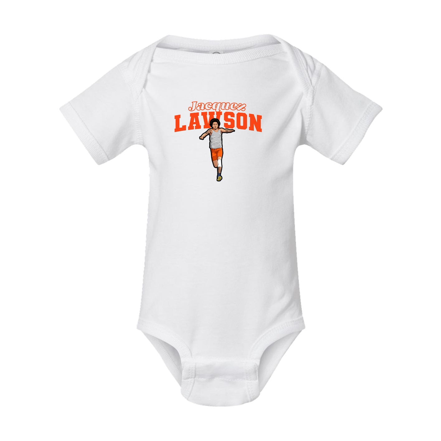 Baby Onesie — Name Arch in White