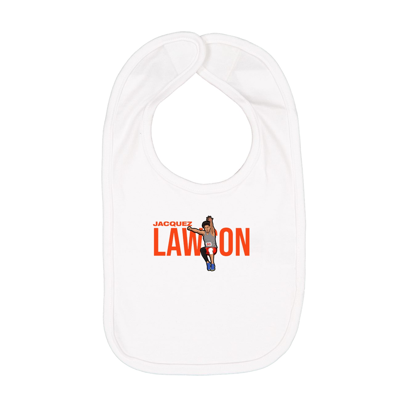 Infant Bib — Player Name in White