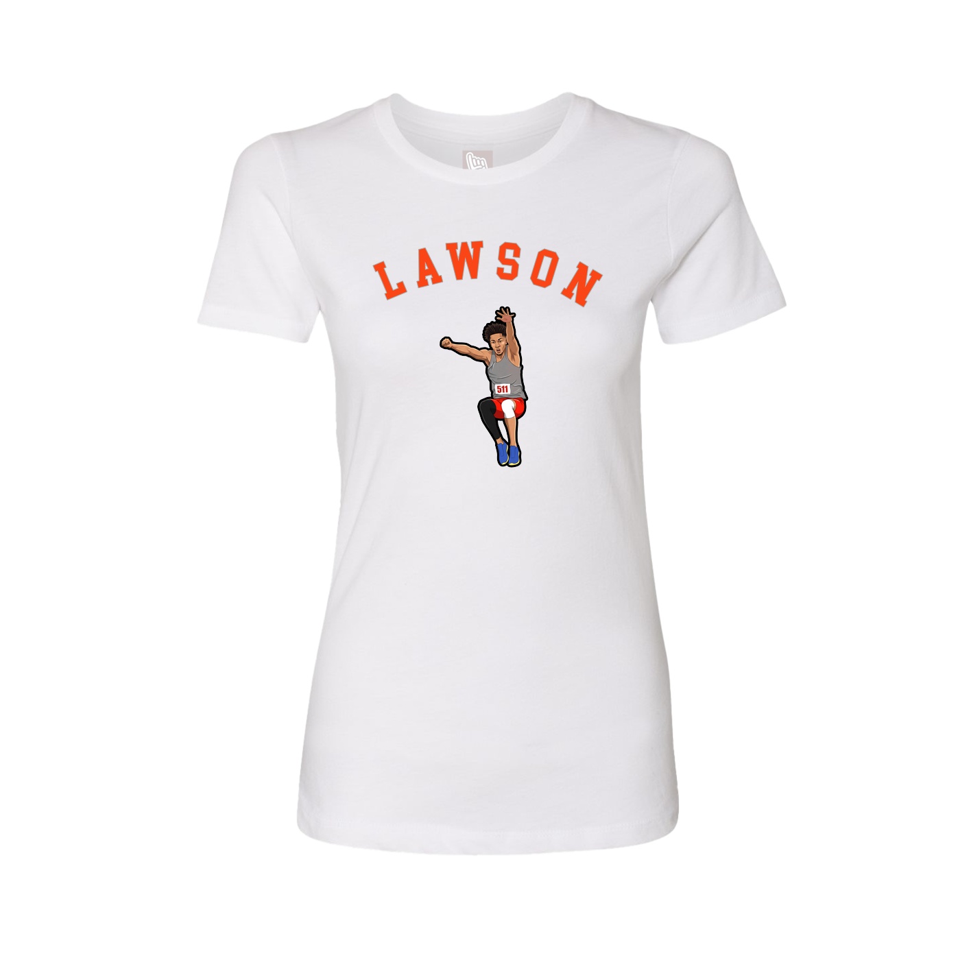 Fitted Women's Tee — Shirsey Arch in White