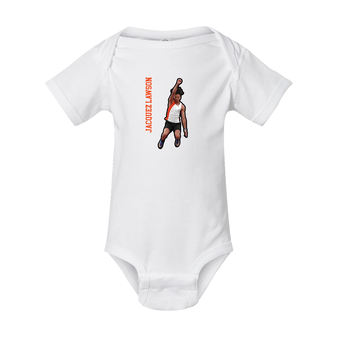 Baby Onesie — Name Vertical in White