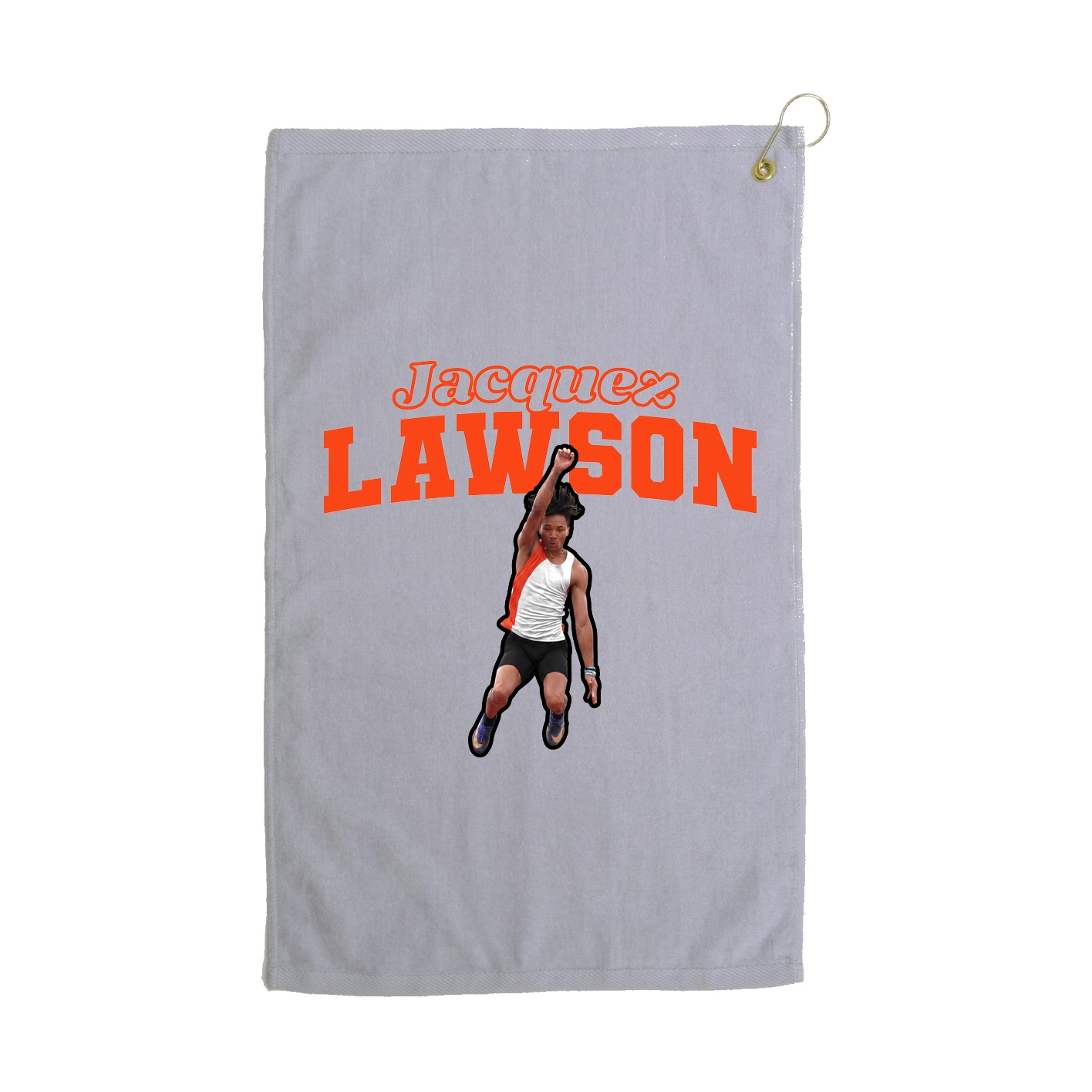 Golf Towel — Name Arch in Grey