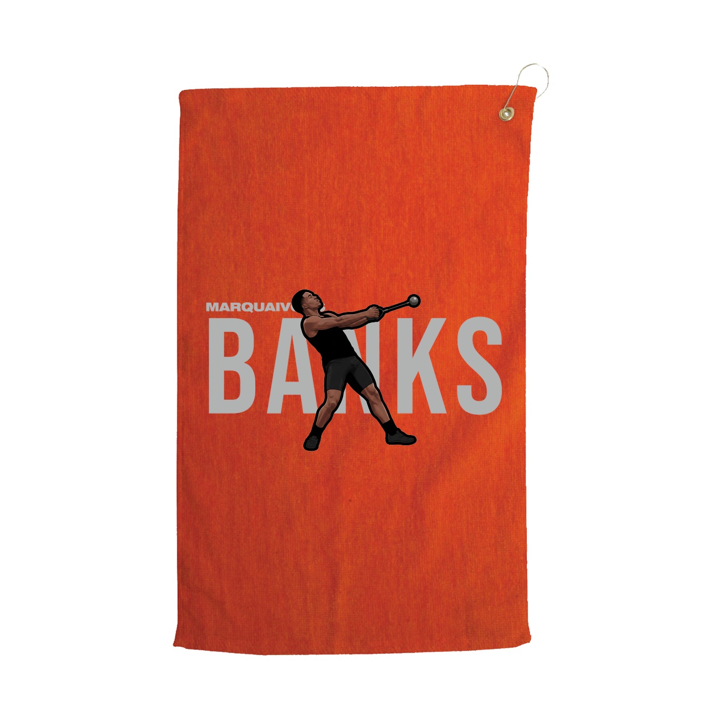Golf Towel — Player Name in Orange