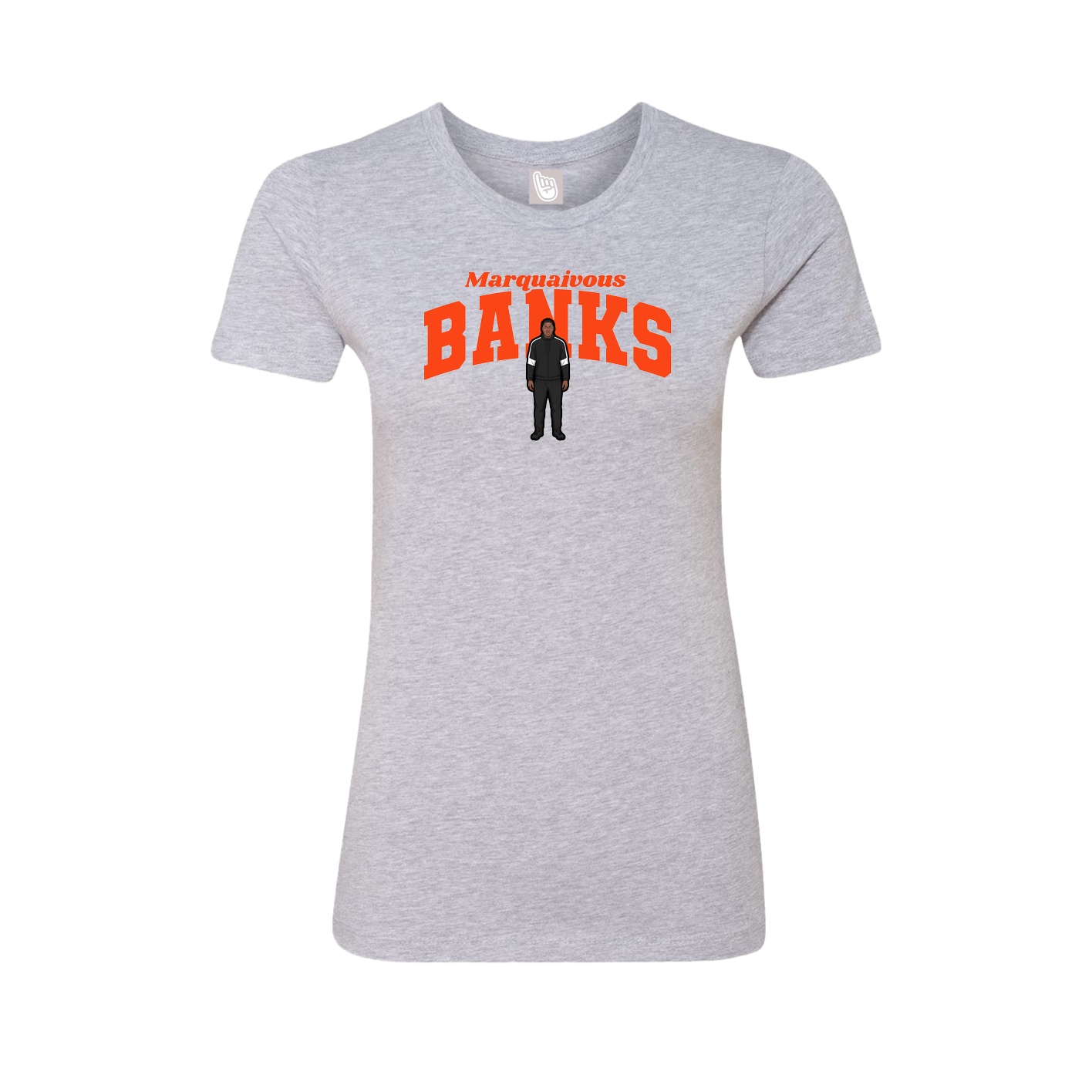 Fitted Women's Tee — Signature Arch in Grey