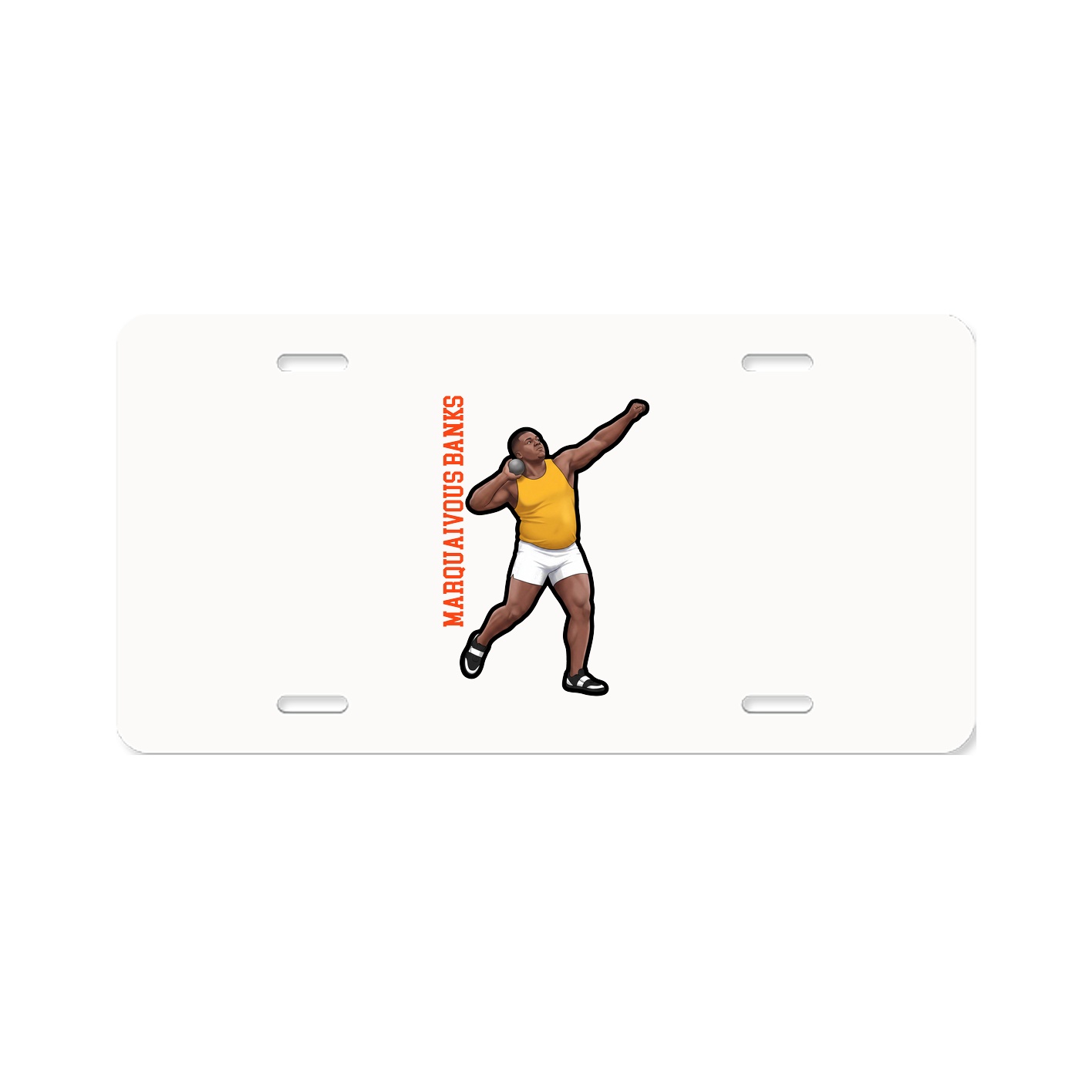 License Plate — Name Vertical in Classic
