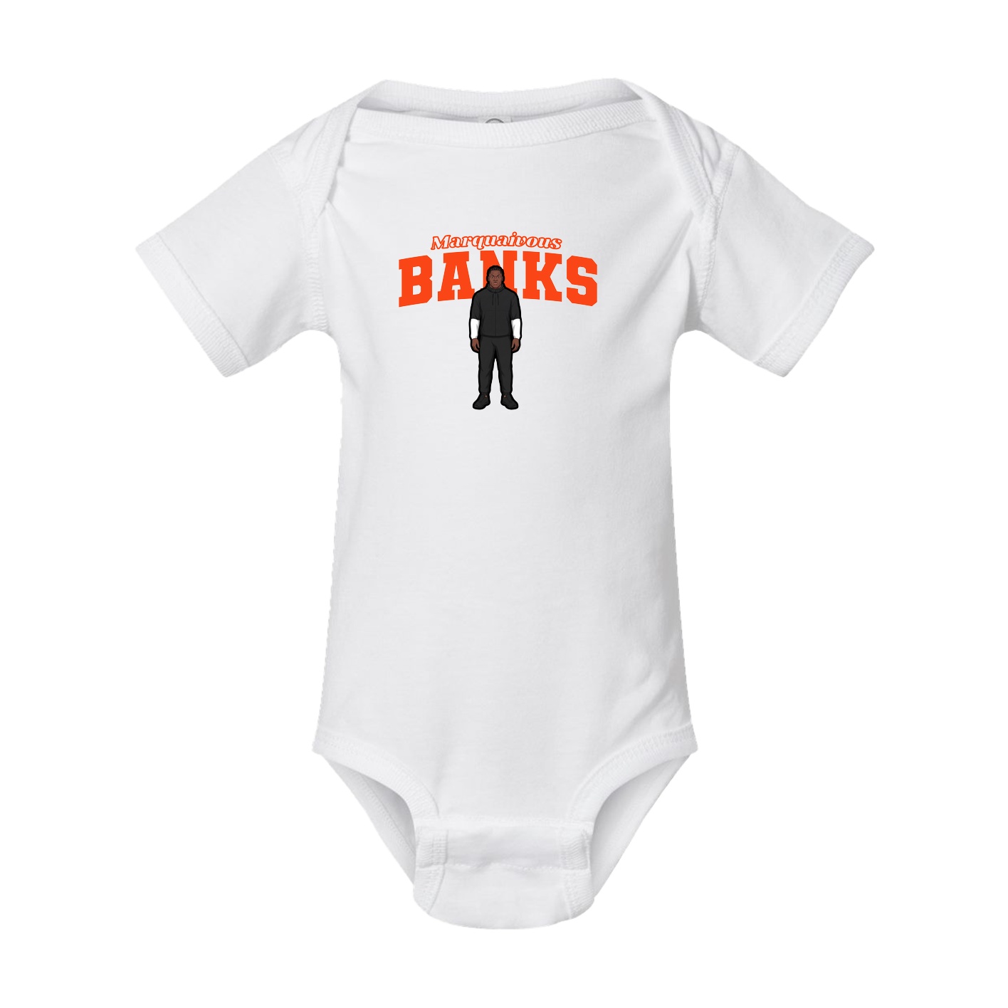 Baby Onesie — Name Arch in White