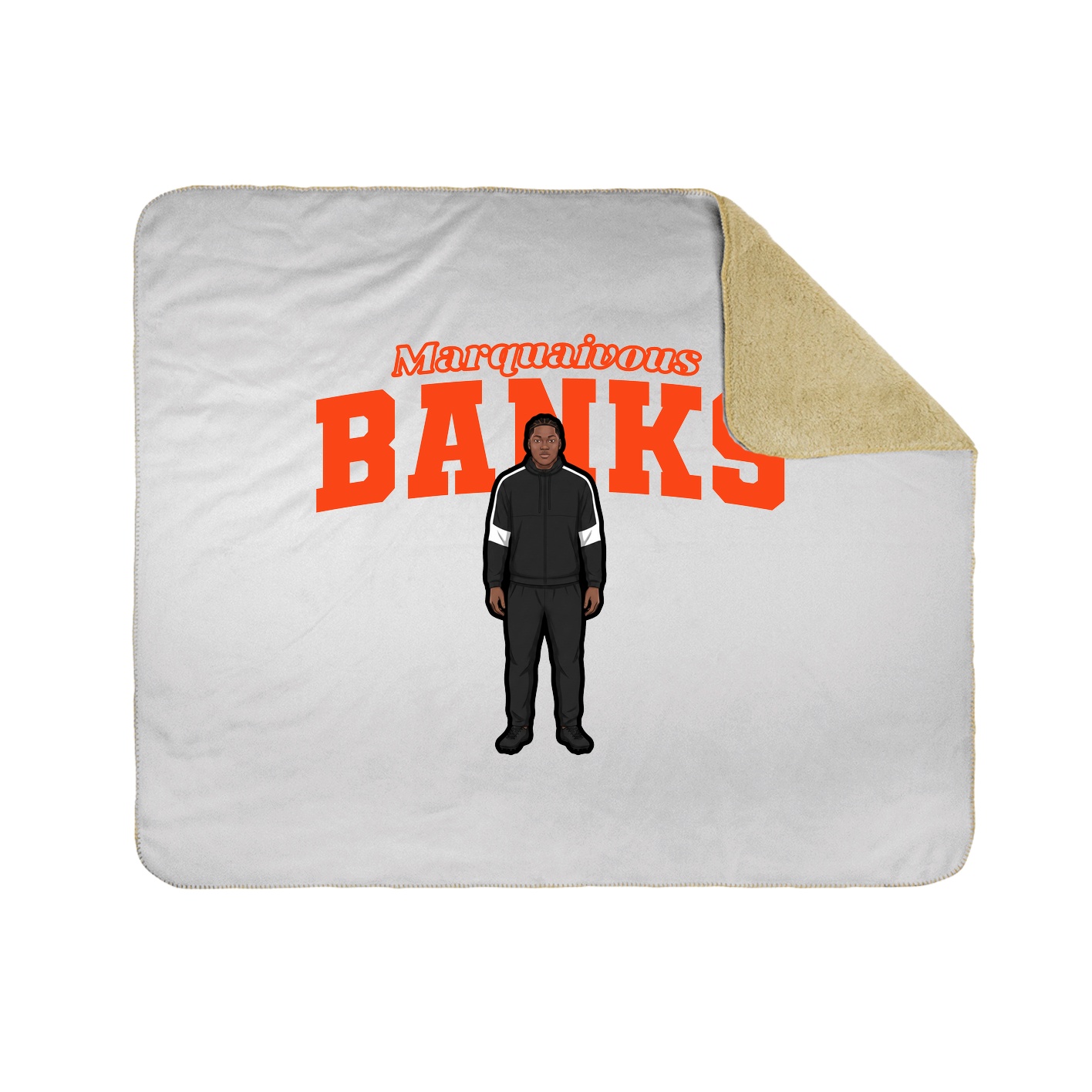 Throw Blanket — Name Arch in White