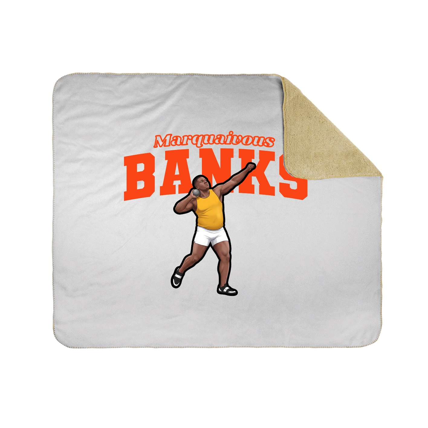 Throw Blanket — Name Arch in White
