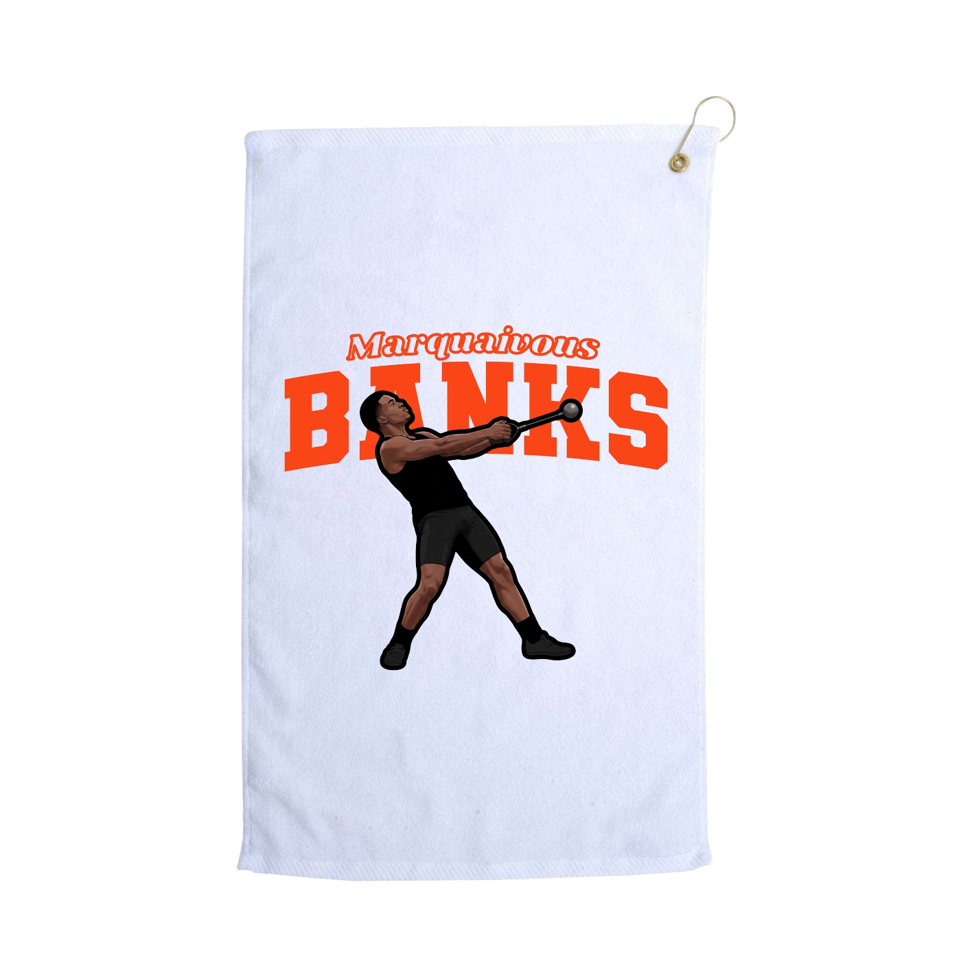 Golf Towel — Name Arch in White