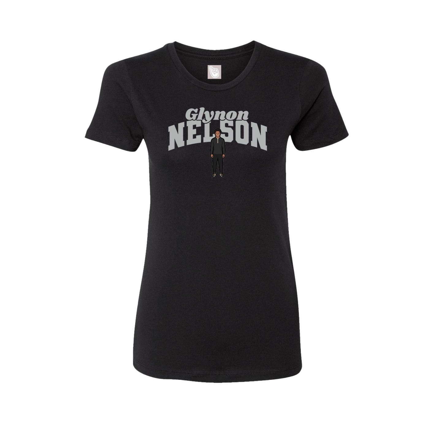 Fitted Women's Tee — Signature Arch in Black