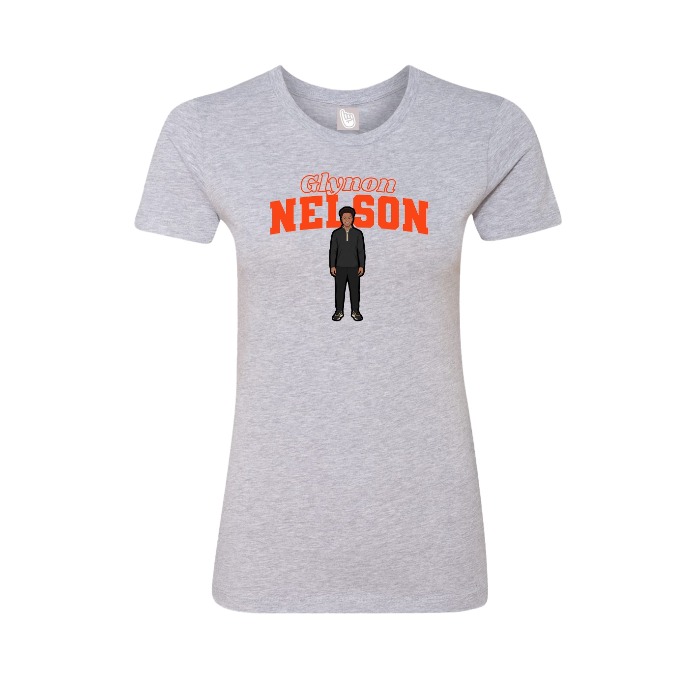Fitted Women's Tee — Name Arch in Grey