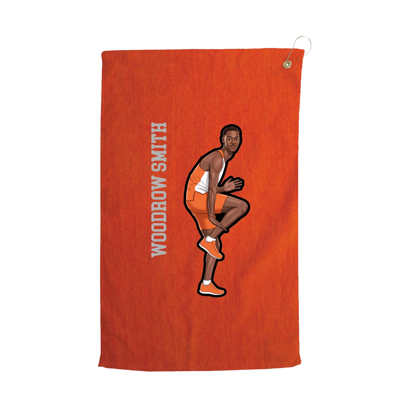 Golf Towel — Name Vertical in Orange