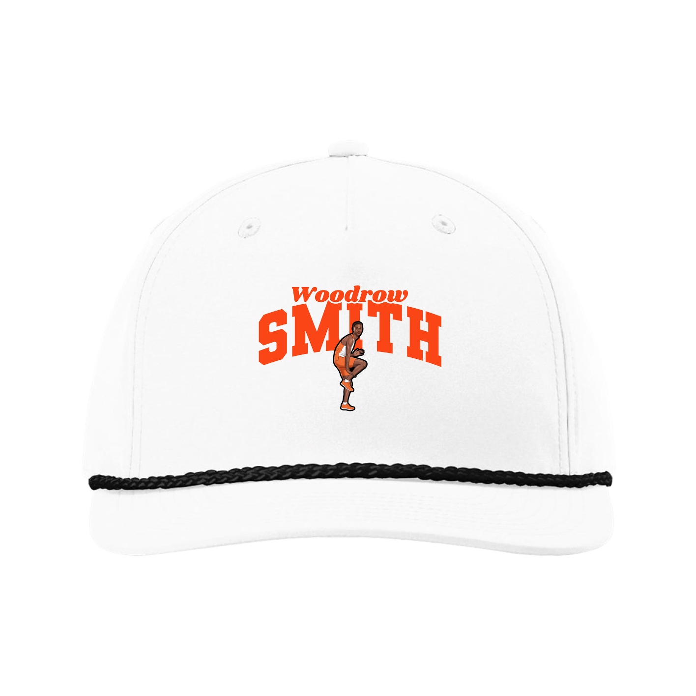 Five-Panel Classic Rope Cap — Signature Arch in White