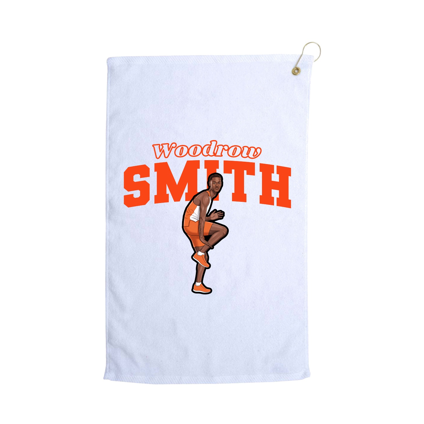 Golf Towel — Name Arch in White