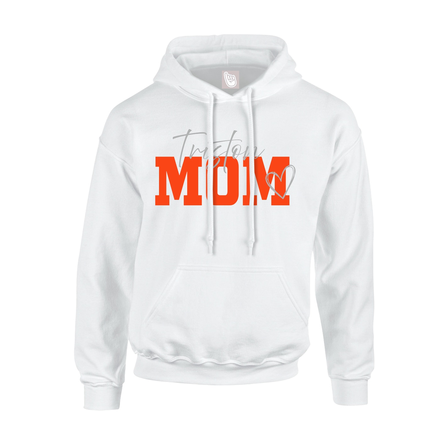 Youth Hoodie — Mothers Day Script in White