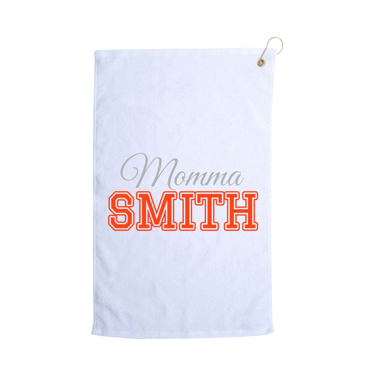 Golf Towel — Mothers Day Block in White