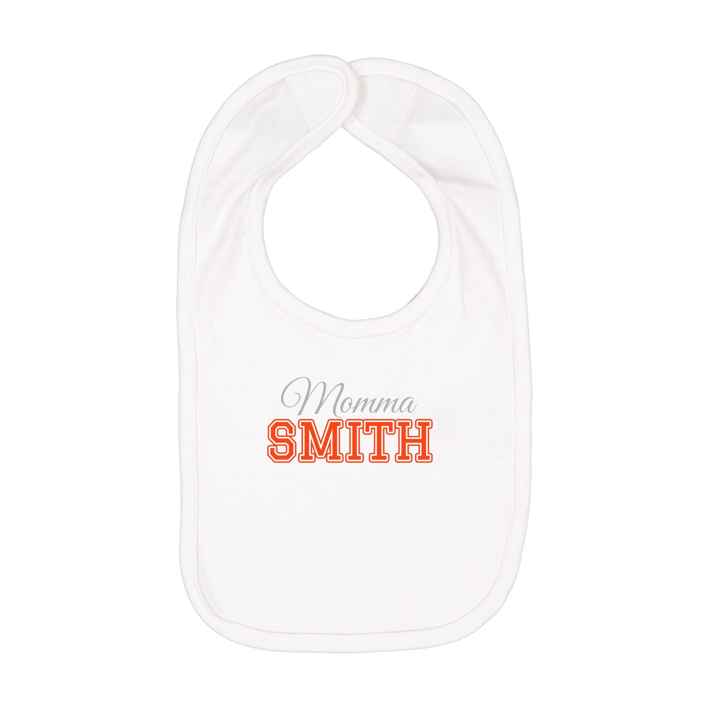 Infant Bib — Mothers Day Block in White