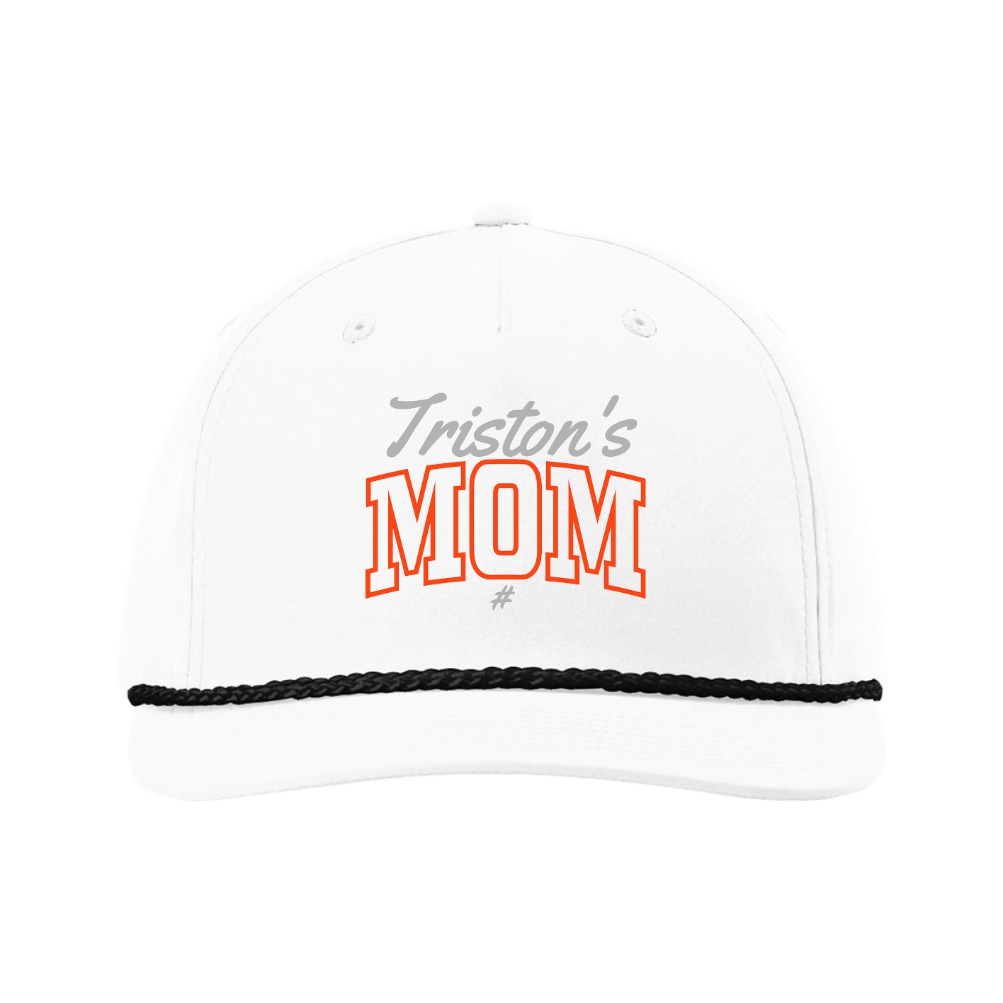 Five-Panel Classic Rope Cap — Mothers Day Arch Script in White