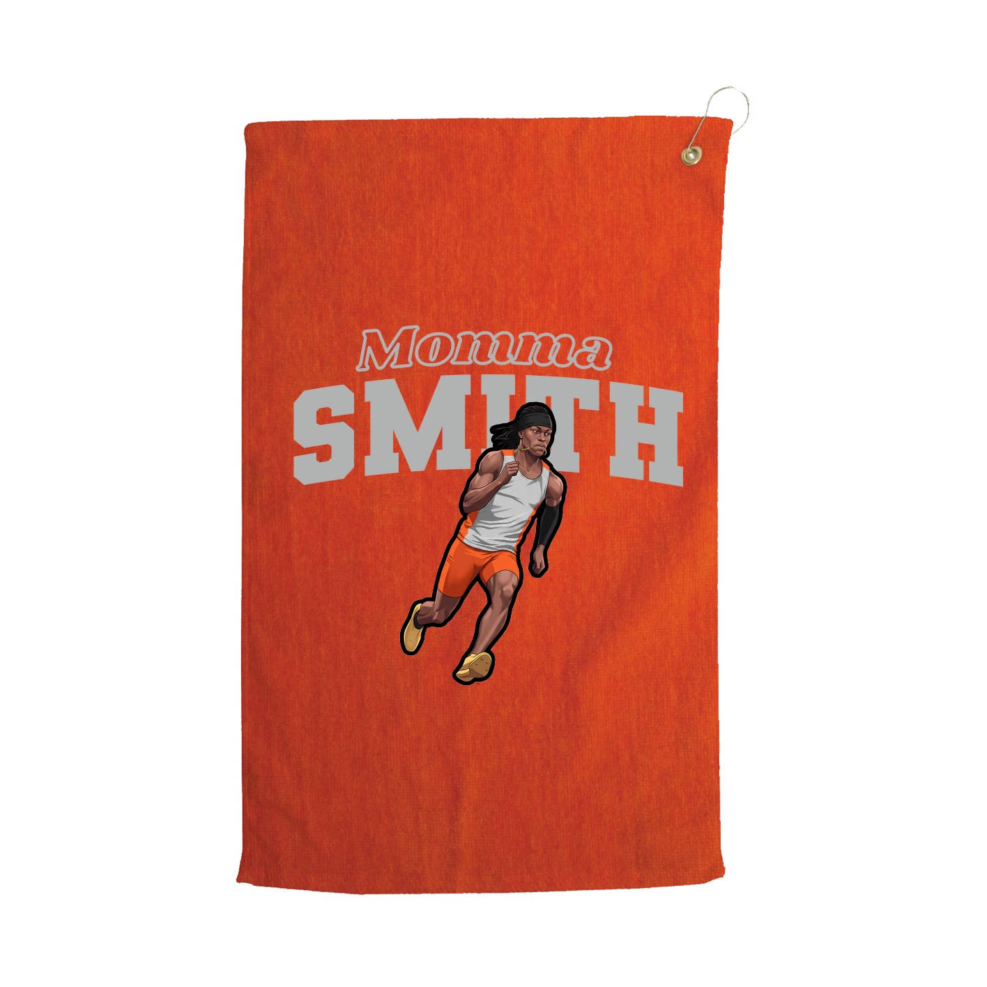 Golf Towel — Mothers Day Block in Orange