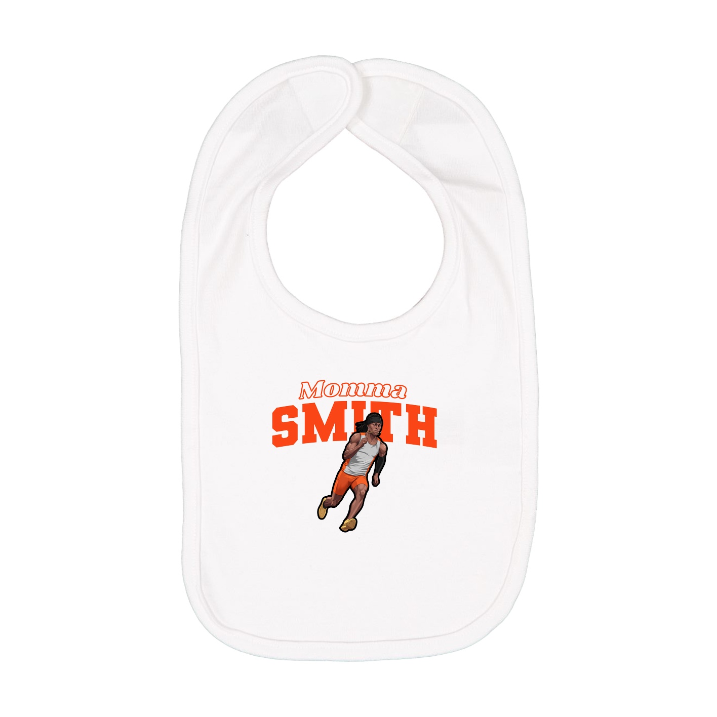 Infant Bib — Mothers Day Block in White
